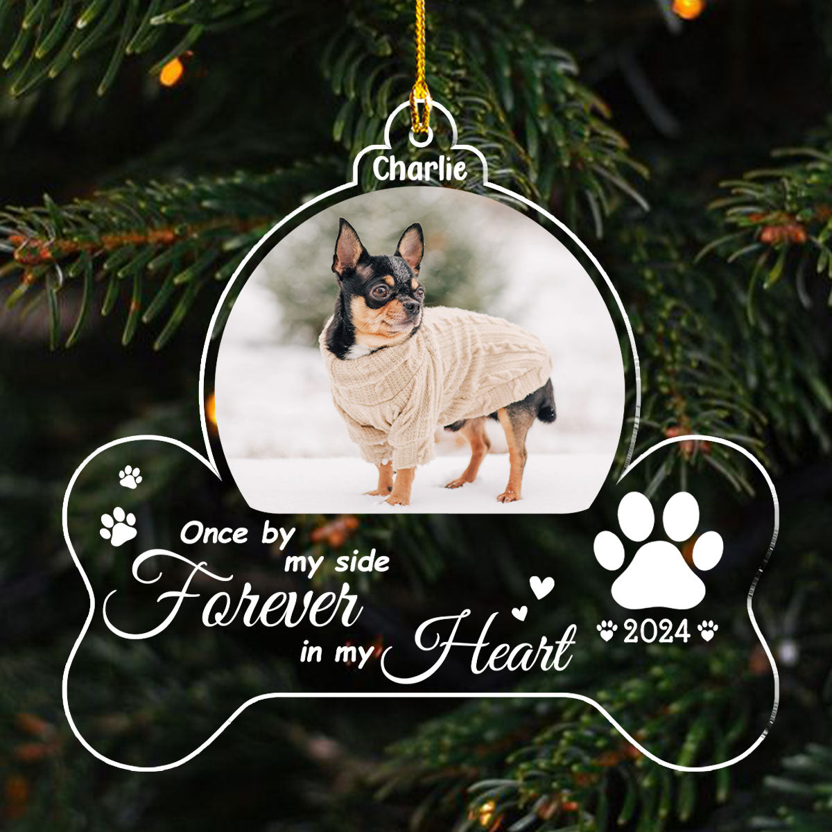 Heartfelt 'We Still Miss You' - Personalized Custom Acrylic Christmas Ornament for Pet Lovers