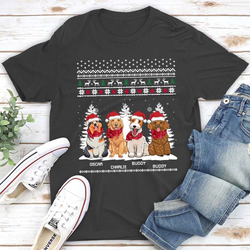 Unique Personalized Custom Unisex Winter Dog T-shirt