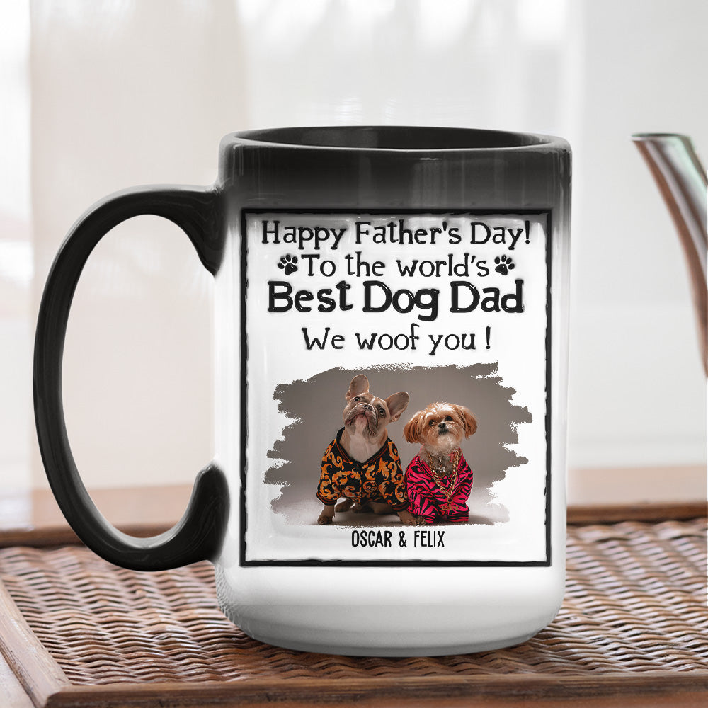 Best Dog Dad - Personalized 11oz/15oz Custom Color Changing Ceramic Coffee Mug