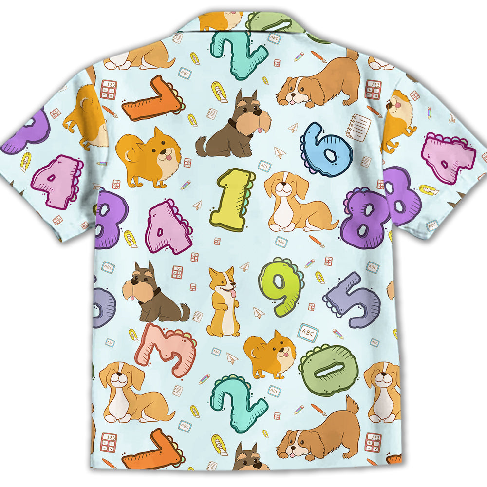 Back To School - Adorable Kids Button - up Shirt with Cute Pet Prints