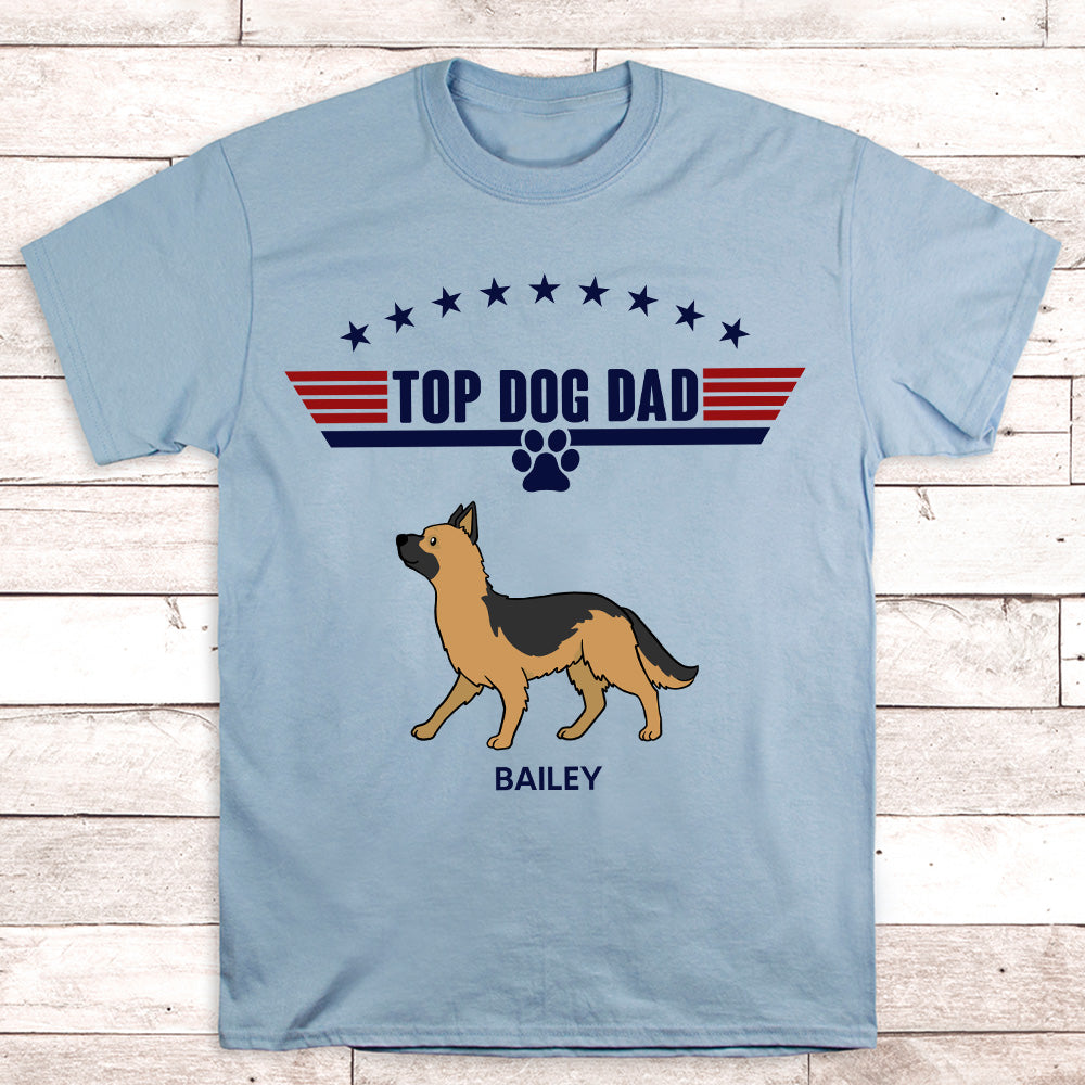 Top Dog Dad - Personalized Custom Unisex 5.3 oz T-shirt for Pet Lovers