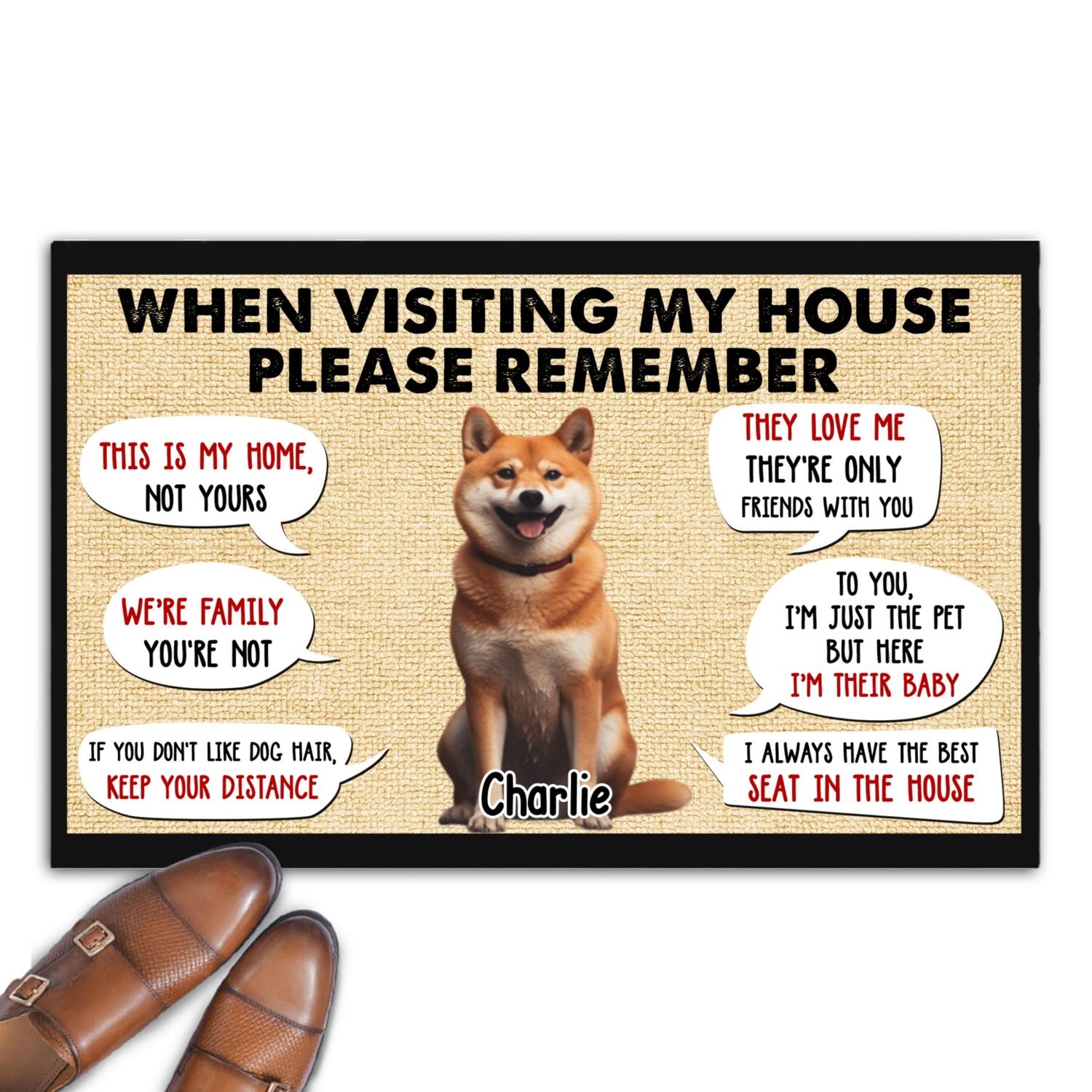 Personalized Custom Doormat with When Visiting Our House Photo - Ideal for Pet Lovers