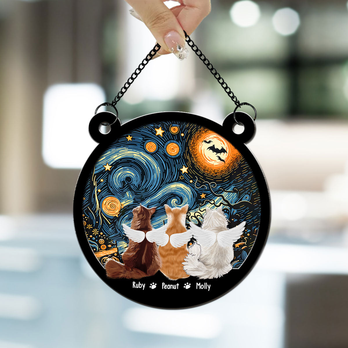 Personalized Custom 'My Thoughts Are With You' Suncatcher - 6 & 8 Inches for Special Occasions