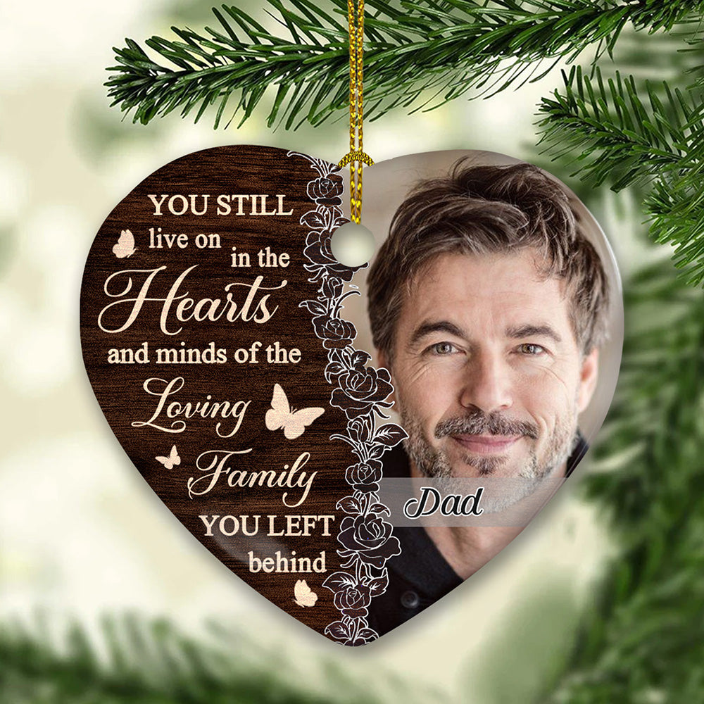 Always Be Remembered - Exquisite Personalized Custom Heart Ceramic Christmas Ornament