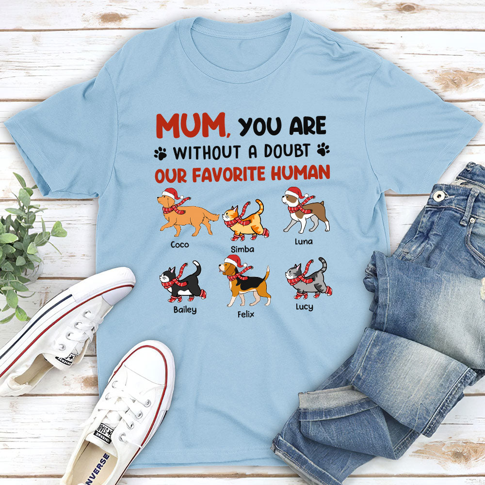 Favorite Dad Mom No Doubt - Personalized Custom Unisex 5.3 oz T-shirt for Pet Lovers