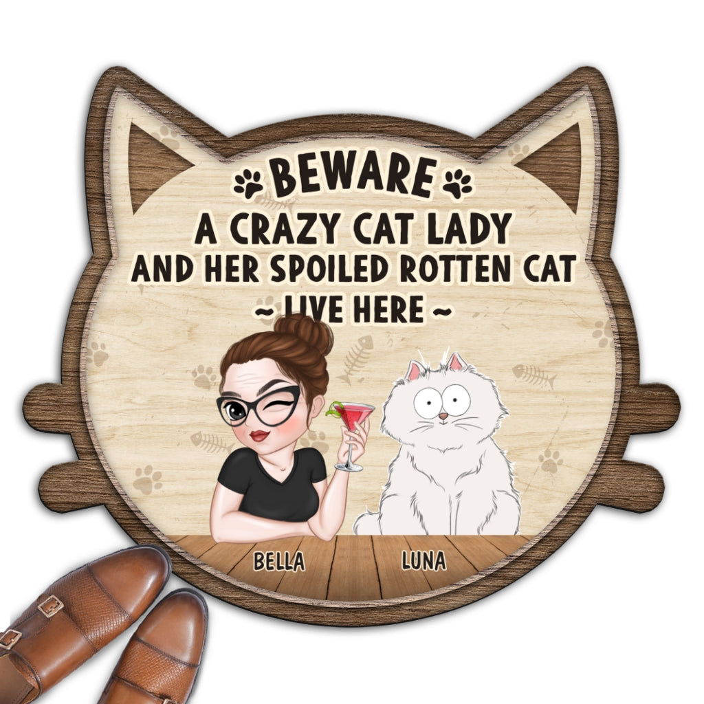 Beware - Personalized Custom Doormat with Your Pet's Picture in 3 Sizes
