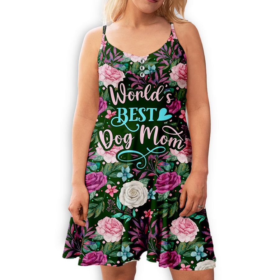 Exquisite Roses Pattern World 1 - Adjustable Strap Dress for Fashion - Forward Pet Lovers