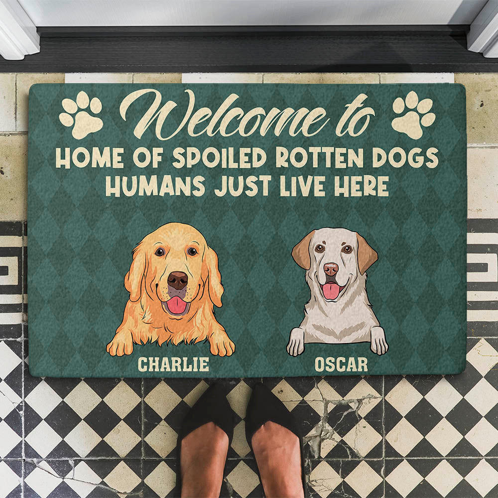 Spoiled Dog Home - Customizable Personalized Dog Picture Doormat in 2 Sizes