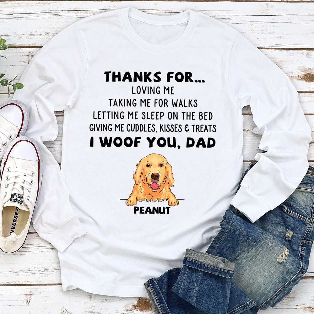 Dog Thanks For Light Ver. - Exclusive Personalized Custom Long Sleeve T-shirt for Pet Lovers