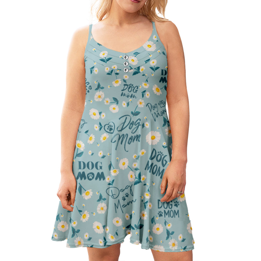 Stylish Dog Mom Daisy 1 Adjustable Strap Dress for Fashionable Pet Lovers