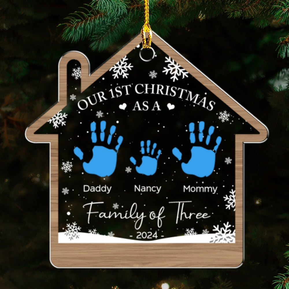 Happy Our 1st Christmas - Personalized Custom 4' Diameter 0.2' Thick Acrylic Christmas Ornament