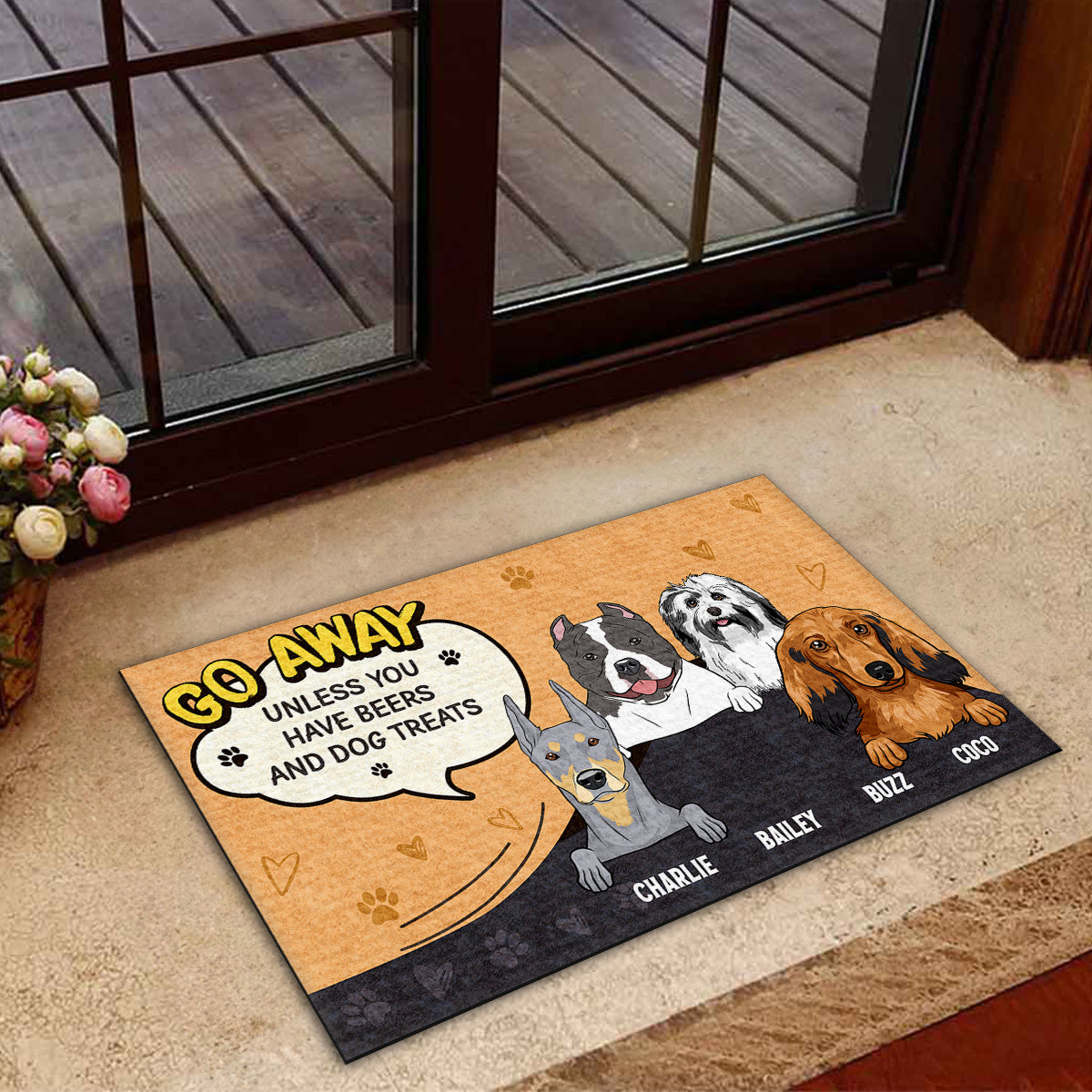 Personalized Custom 'Go Away Unless You' Doormat for Pet Lovers