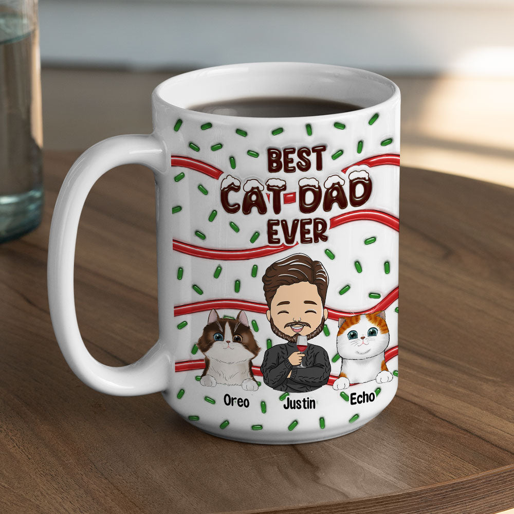 Best Dog and Cat Lover Mom Dad - Personalized Custom 3D Inflated Effect 11oz and 15oz Ceramic Mug