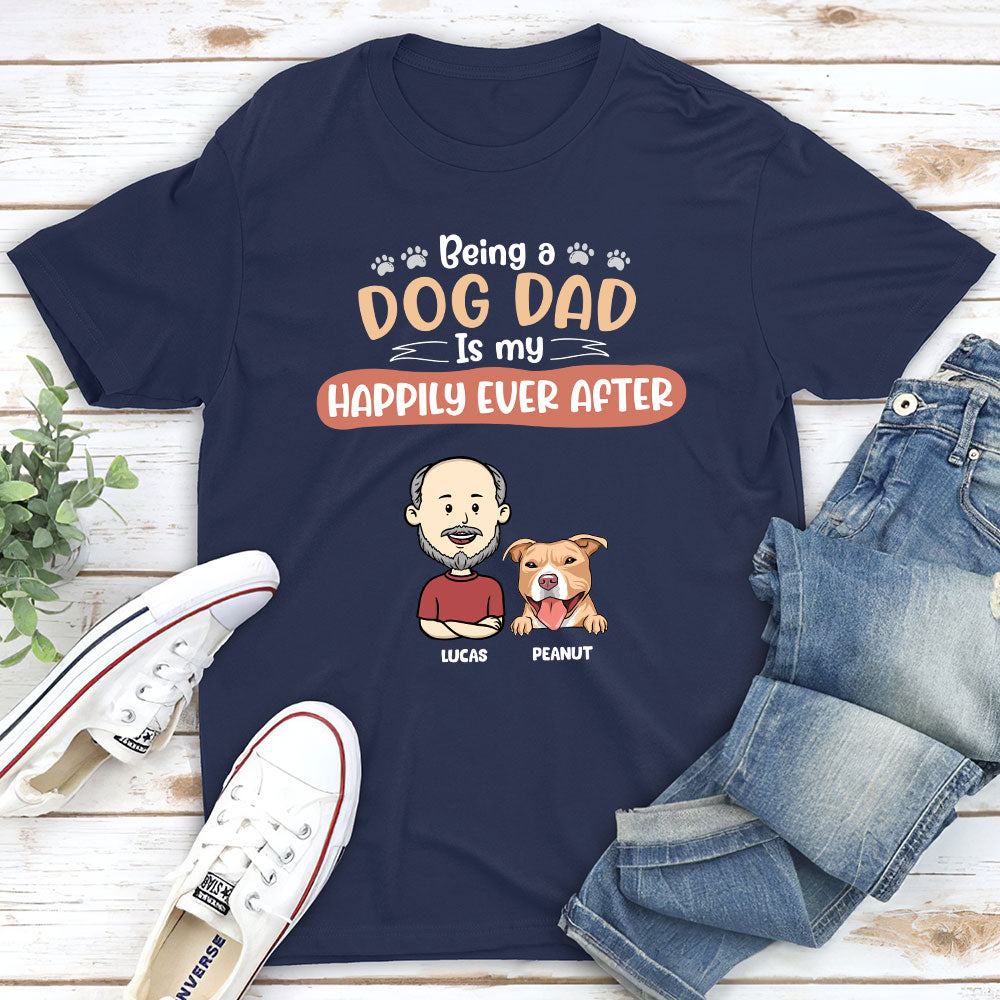 Happy To Be A Dog Mom - Personalized Custom Unisex 5.3 oz T-shirt for Pet Lovers