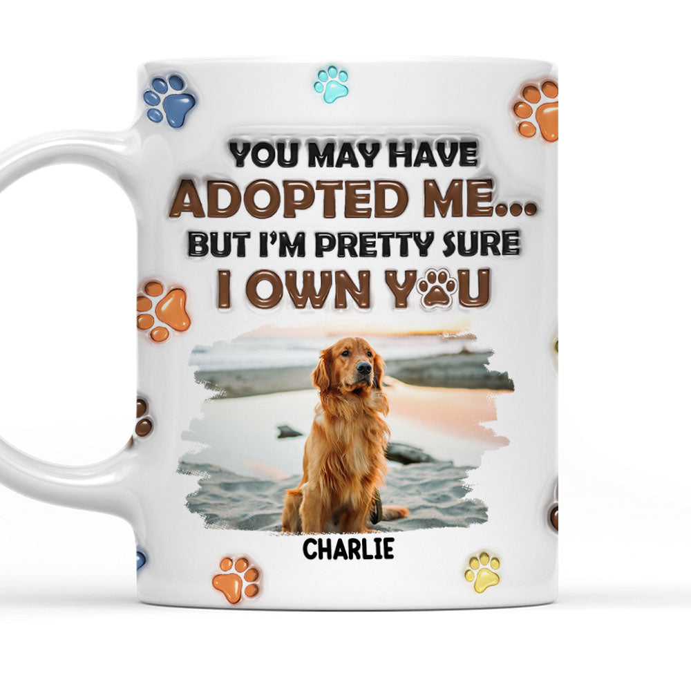 Personalized Custom 3D Inflated Effect Mug with Adopted Dogs Photo - 11oz High - Quality Ceramic