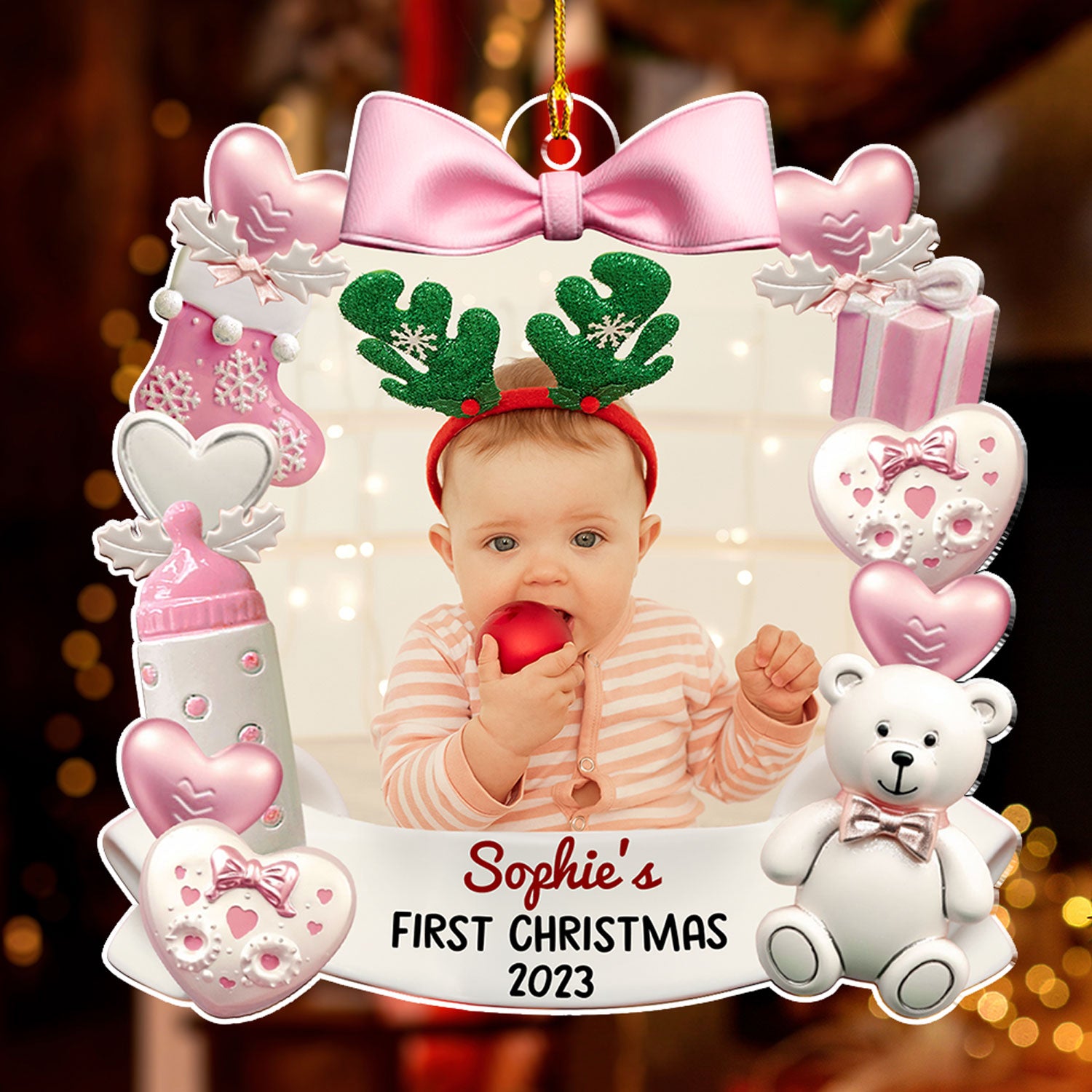 Baby's First Christmas - 3 Personalized Custom Acrylic Ornament for Unforgettable Memories