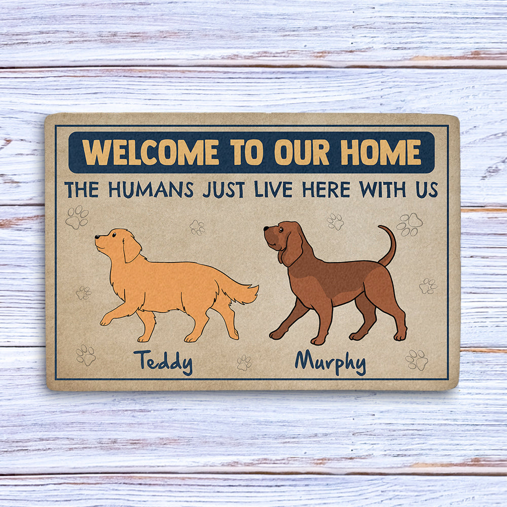 Welcome To Dog House - Personalized Custom Doormat with Your Dog's Picture in 24' x 16' and 30' x 18' Sizes