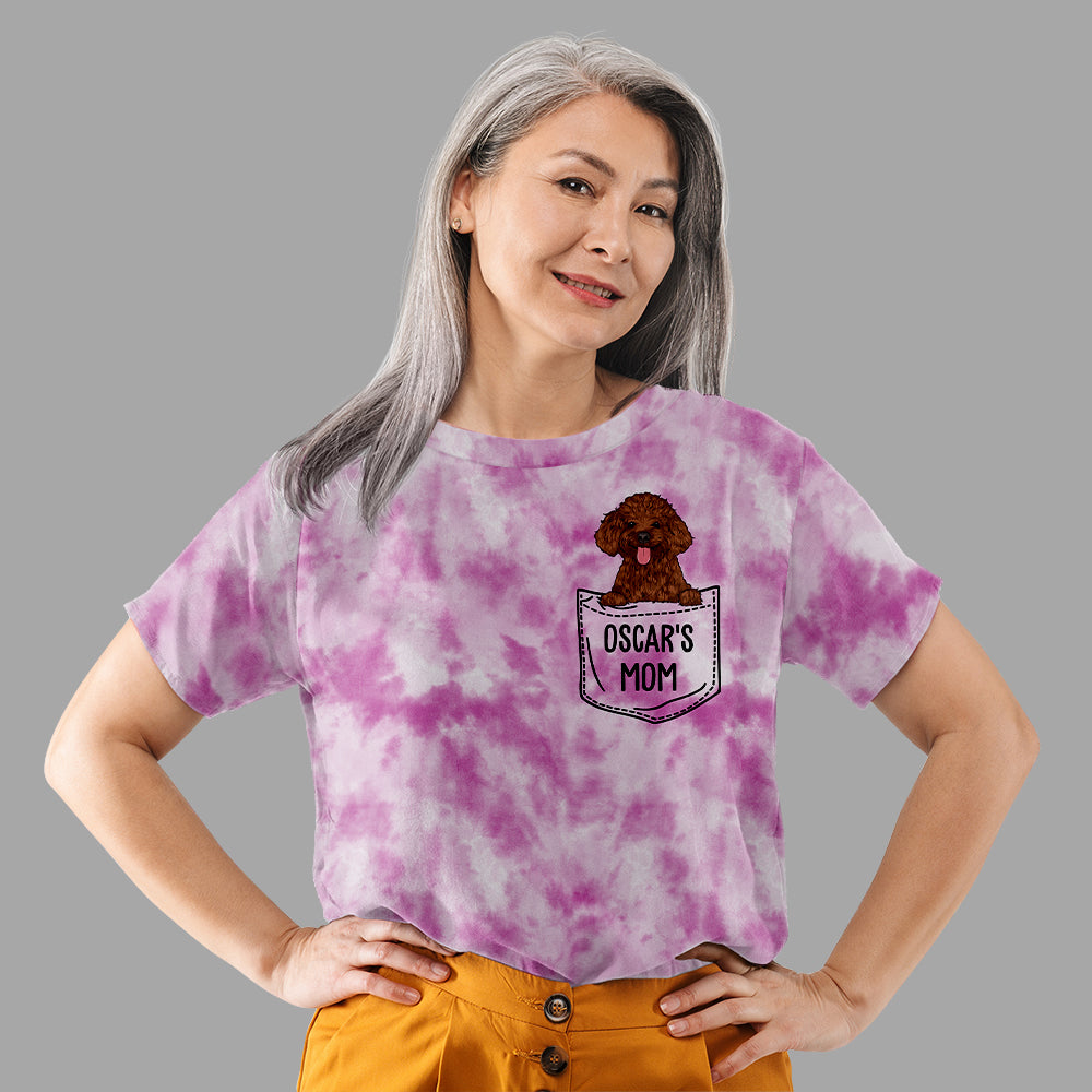 Customizable All-over-print Dog Mom/Dad Pocket T-shirt - Personalized & Stylish