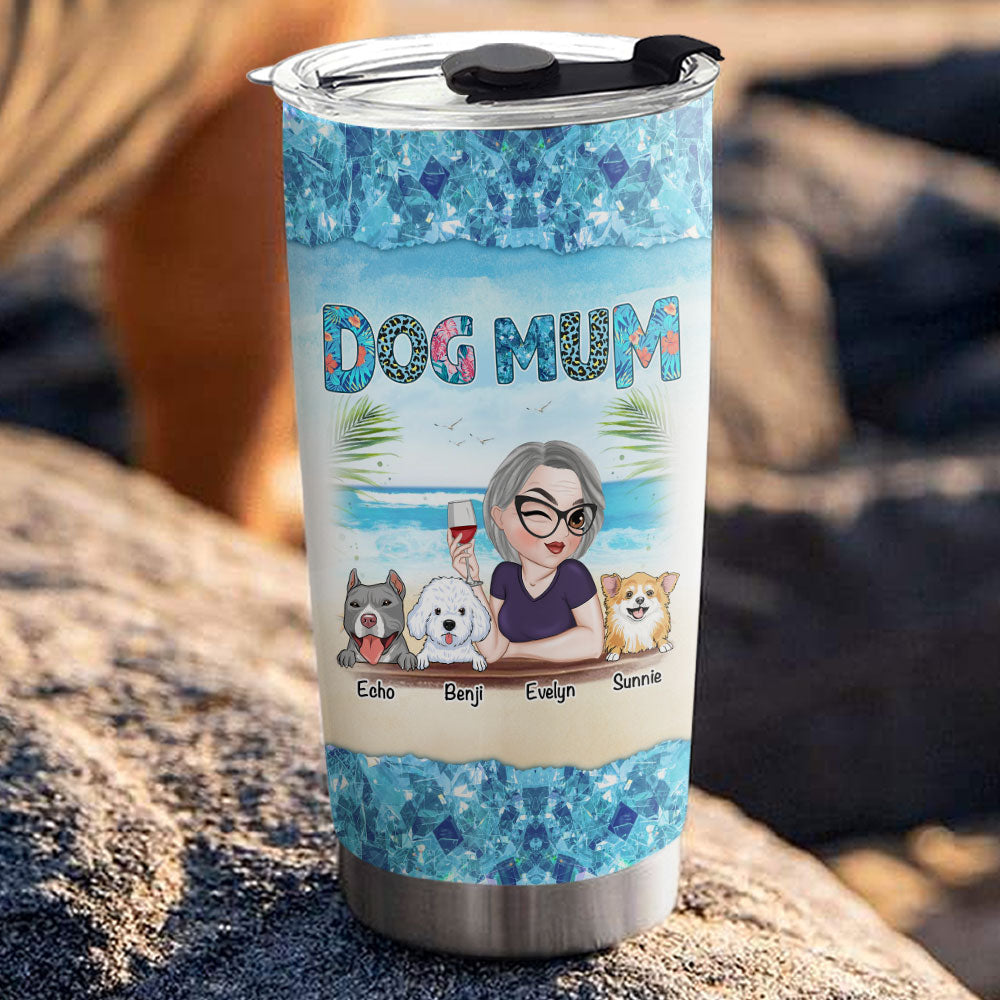Summertime with Your Furry Companions - Personalized 20oz Custom Tumbler for Endless Enjoyment