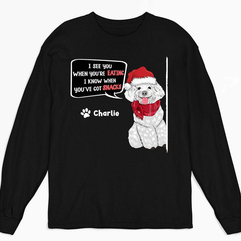 I See You - Personalized Custom Unisex 6.0 oz Long Sleeve T-shirt for Pet Lovers