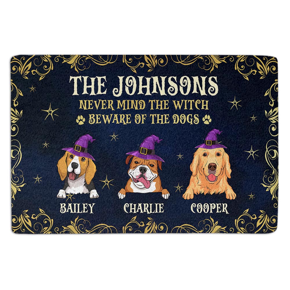Never Mind The Witch - Personalized Custom Dog Picture Doormat for Pet Lovers