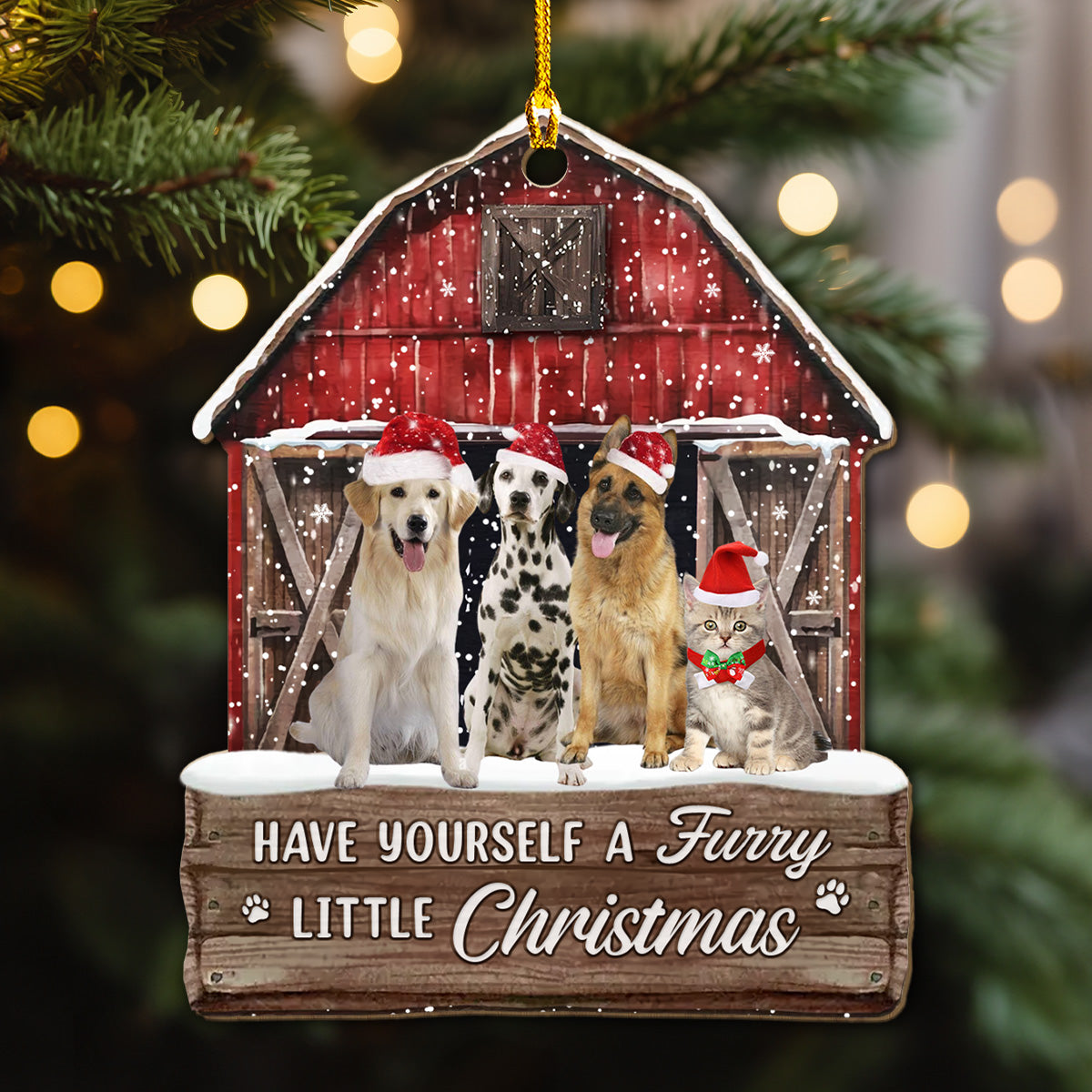Customizable Pet House Christmas Personalized Wood Ornament for Treasured Memories