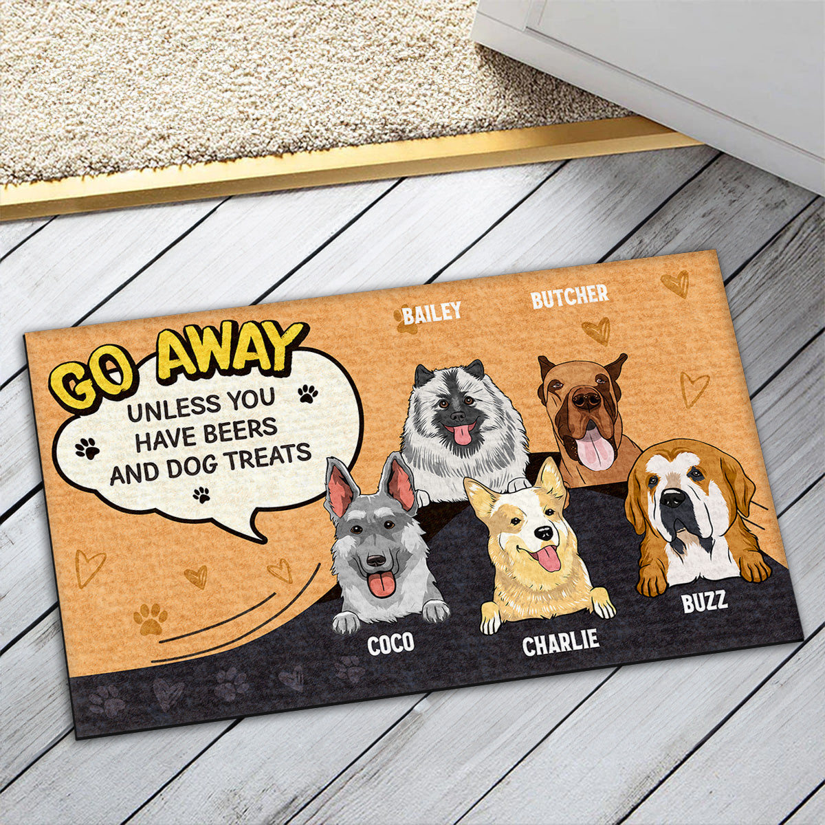 Personalized Custom 'Go Away Unless You' Doormat for Pet Lovers