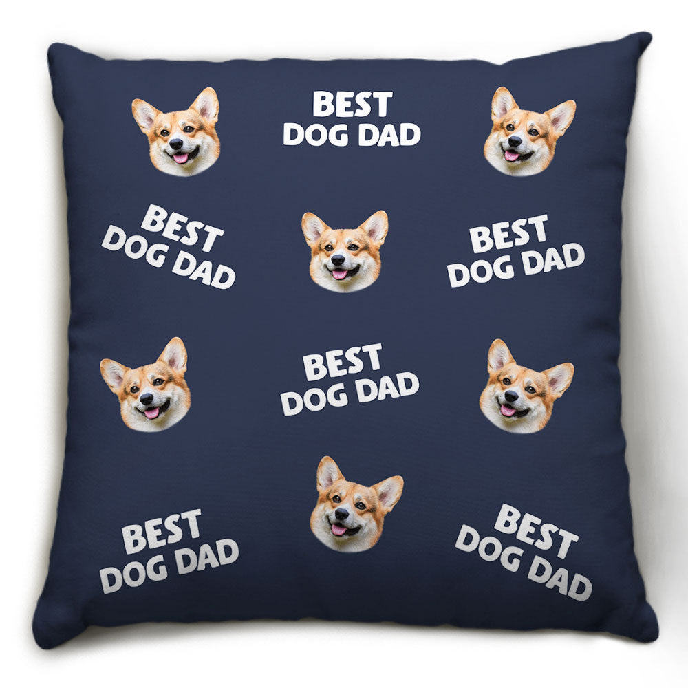 Best Mom Dad Personalized Custom Pet Face Throw Pillow - 12' x 12' and 18' x 18' Sizes