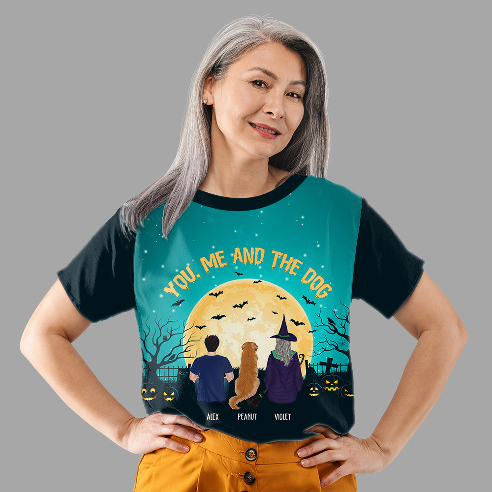 You, Me And The Dogs - Personalized Custom All-over-print Comfortable Polyester-Spandex T-shirt