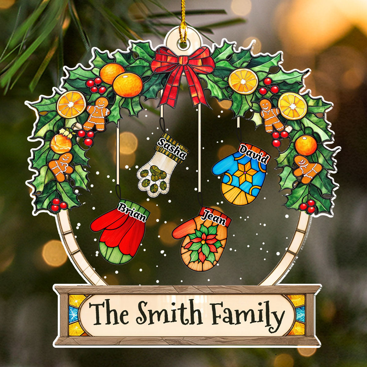 Charming Personalized Custom Acrylic Hanging Gloves Ornament for Christmas