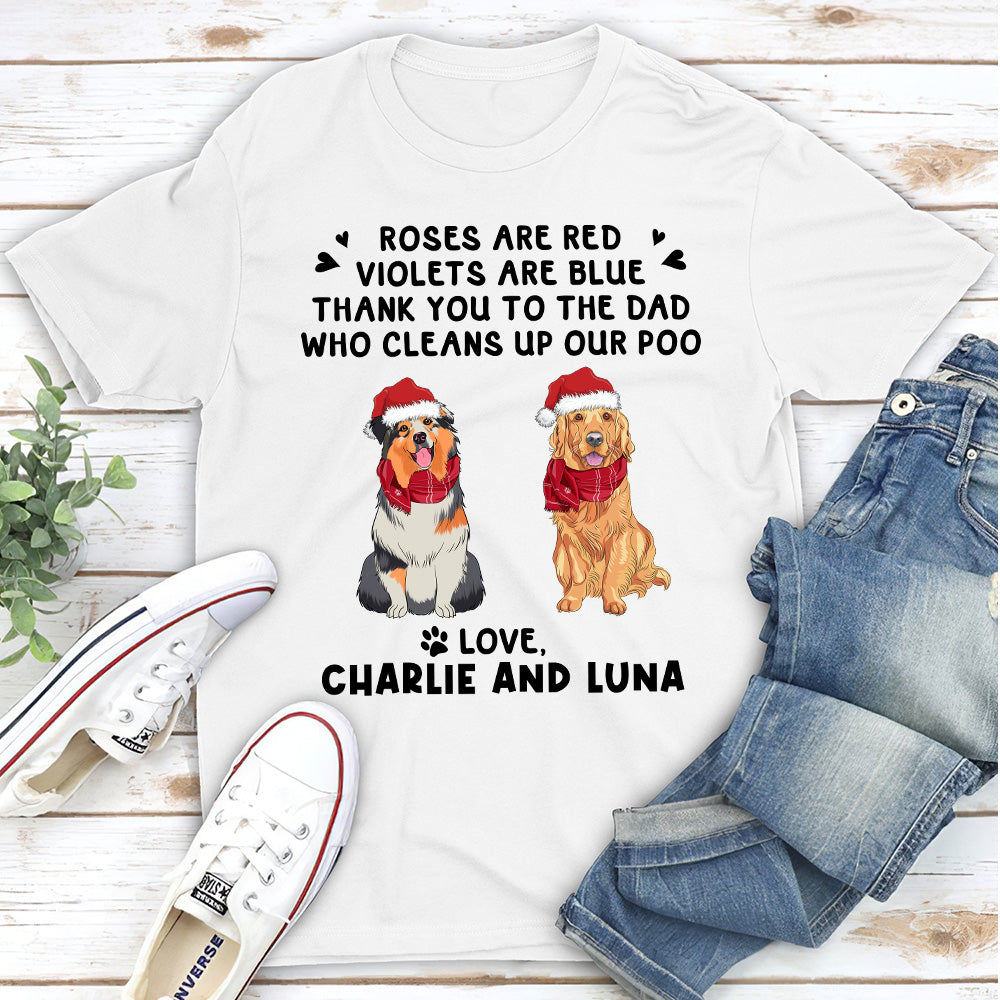 Thanks To Dad - Personalized Custom Unisex 5.3 oz T-shirt for Pet Lovers