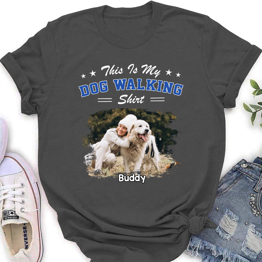Personalized Custom Women's Dog Walking T-shirt - Ideal Gift for Pet Lovers