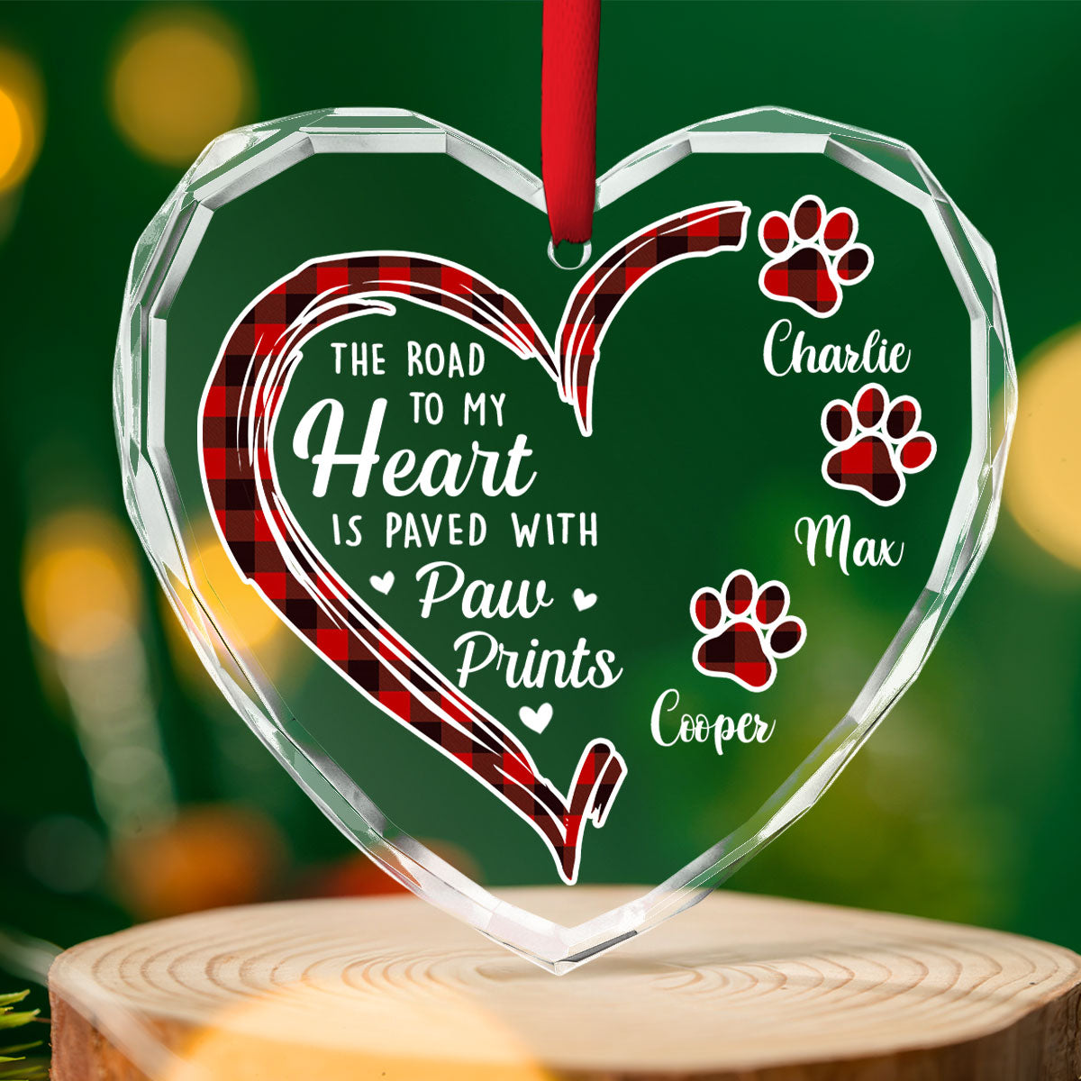 The Enchanting Road To Fur Mom's Heart - Personalized Custom 8mm Thick 3.07-inch Tall Glass Ornament