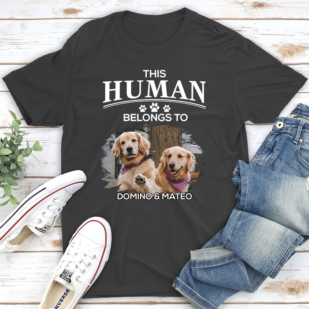 Belongs To My Furbaby - Personalized Custom Unisex 5.3 oz T-shirt for Pet Lovers