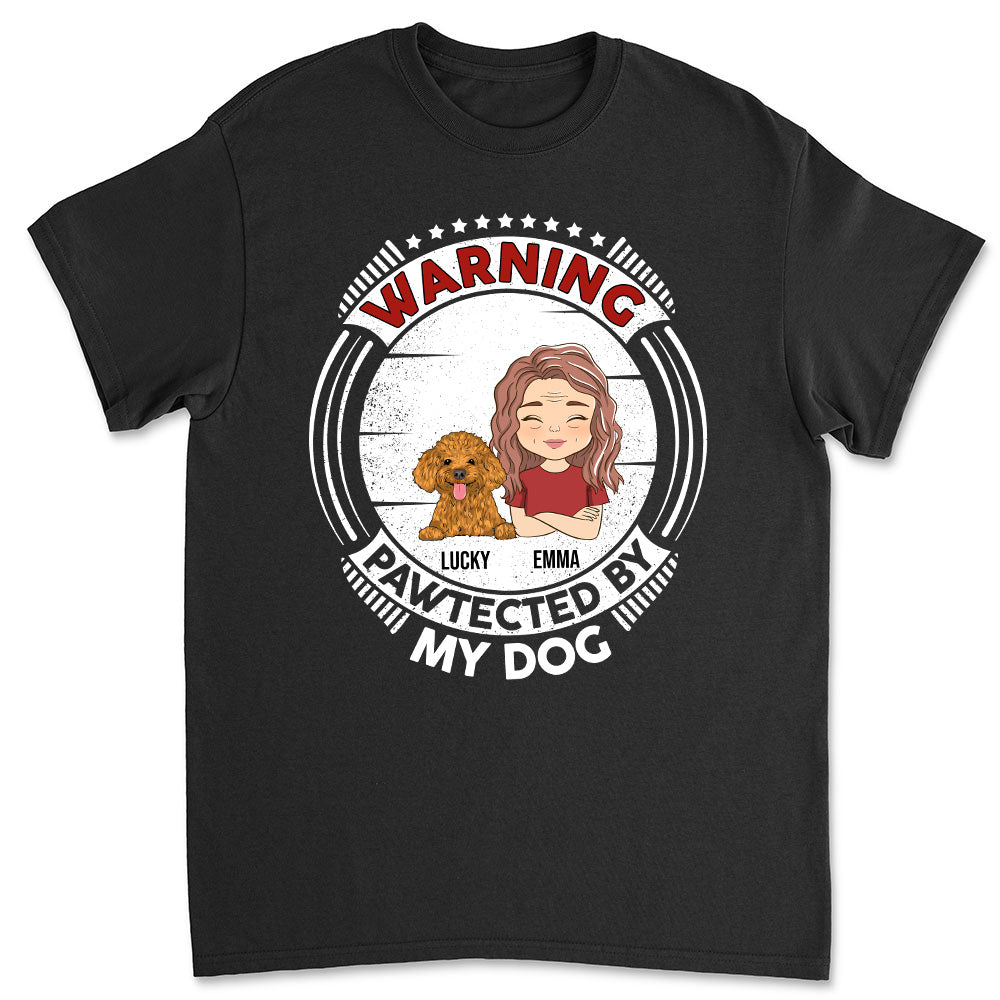 Pawtected By My Dog - Personalized Custom Unisex 5.3 oz T-shirt for Pet Lovers