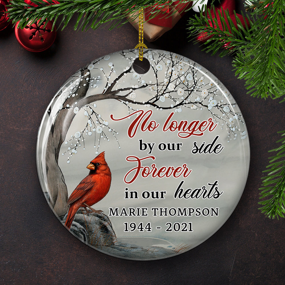You're Never Gone From My Heart - Personalized Custom Circle Ceramic Ornament for Meaningful Gifting