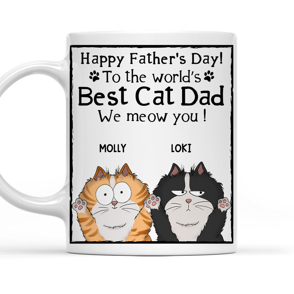 Meow My Cat Dad - Premium Personalized Custom Coffee Mug for Pet Lovers