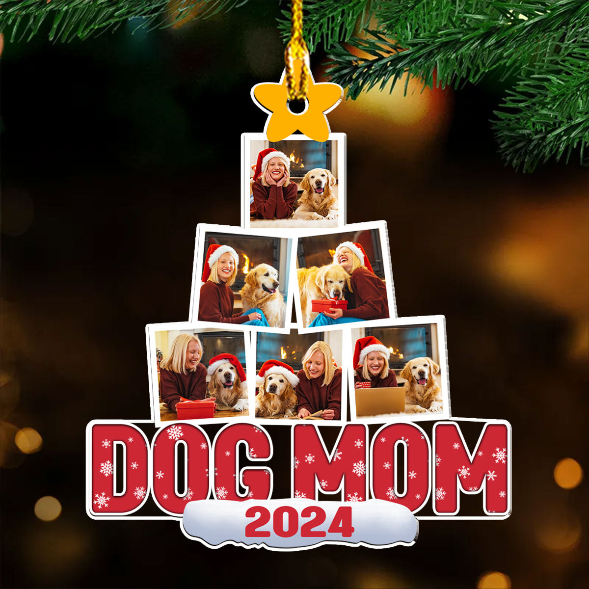 Happy Pawlidays - Customizable Personalized Acrylic Christmas Ornament with 4' Diameter
