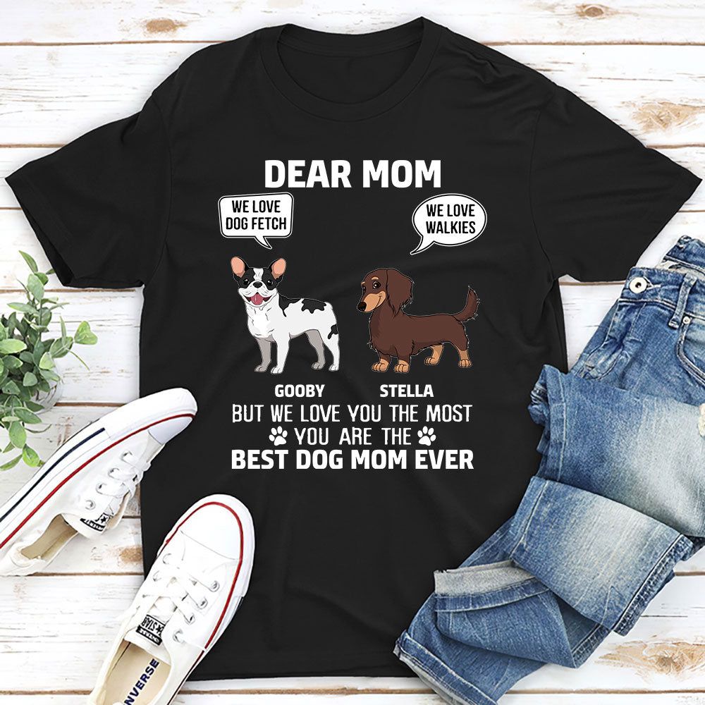 We Love You Most Dad - Personalized Custom Unisex Cotton Blend T-shirt for Pet Lovers