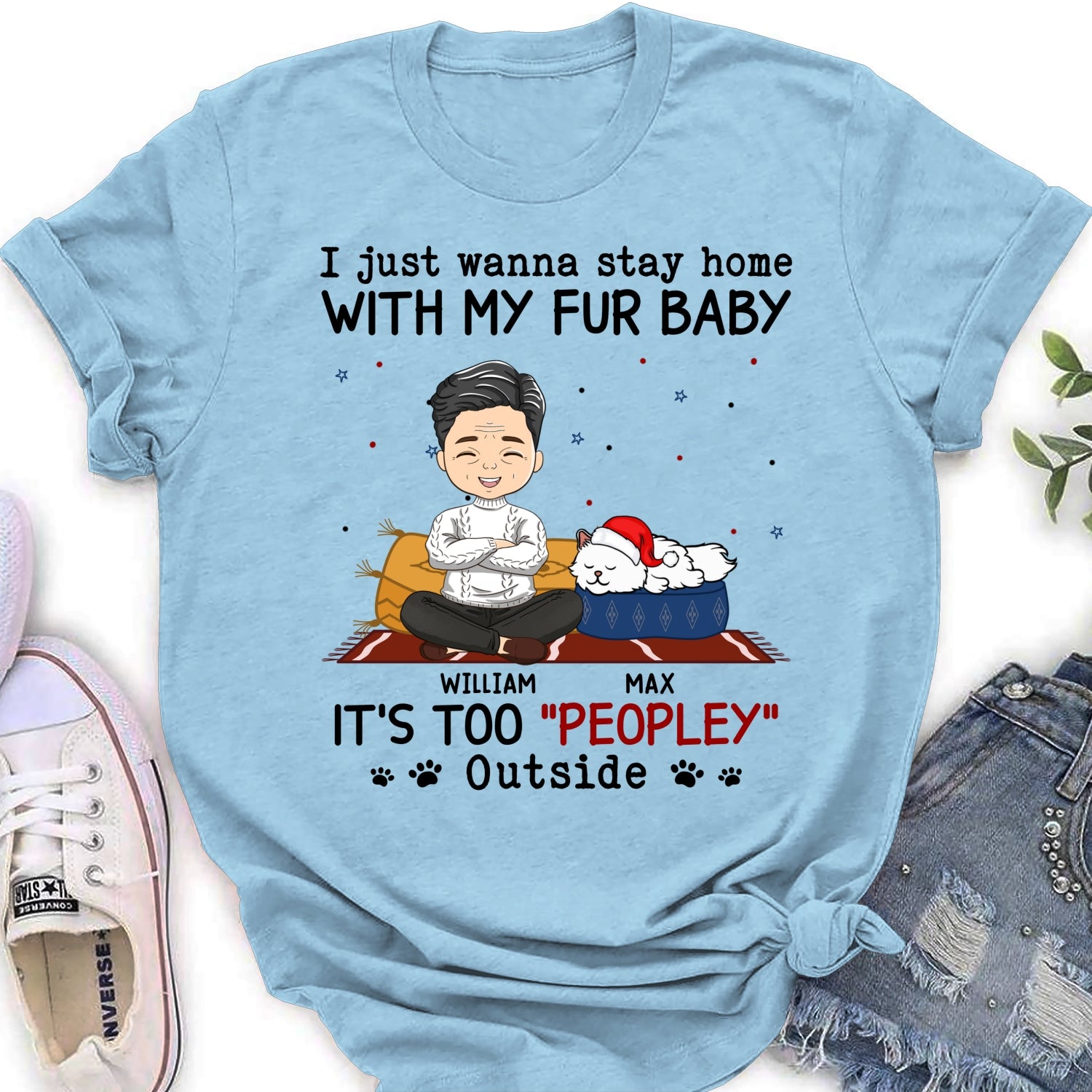 It Is Too Peopley Outside Ver Pet - Personalized Custom Women's T-shirt: Perfect Gift for Pet Lovers