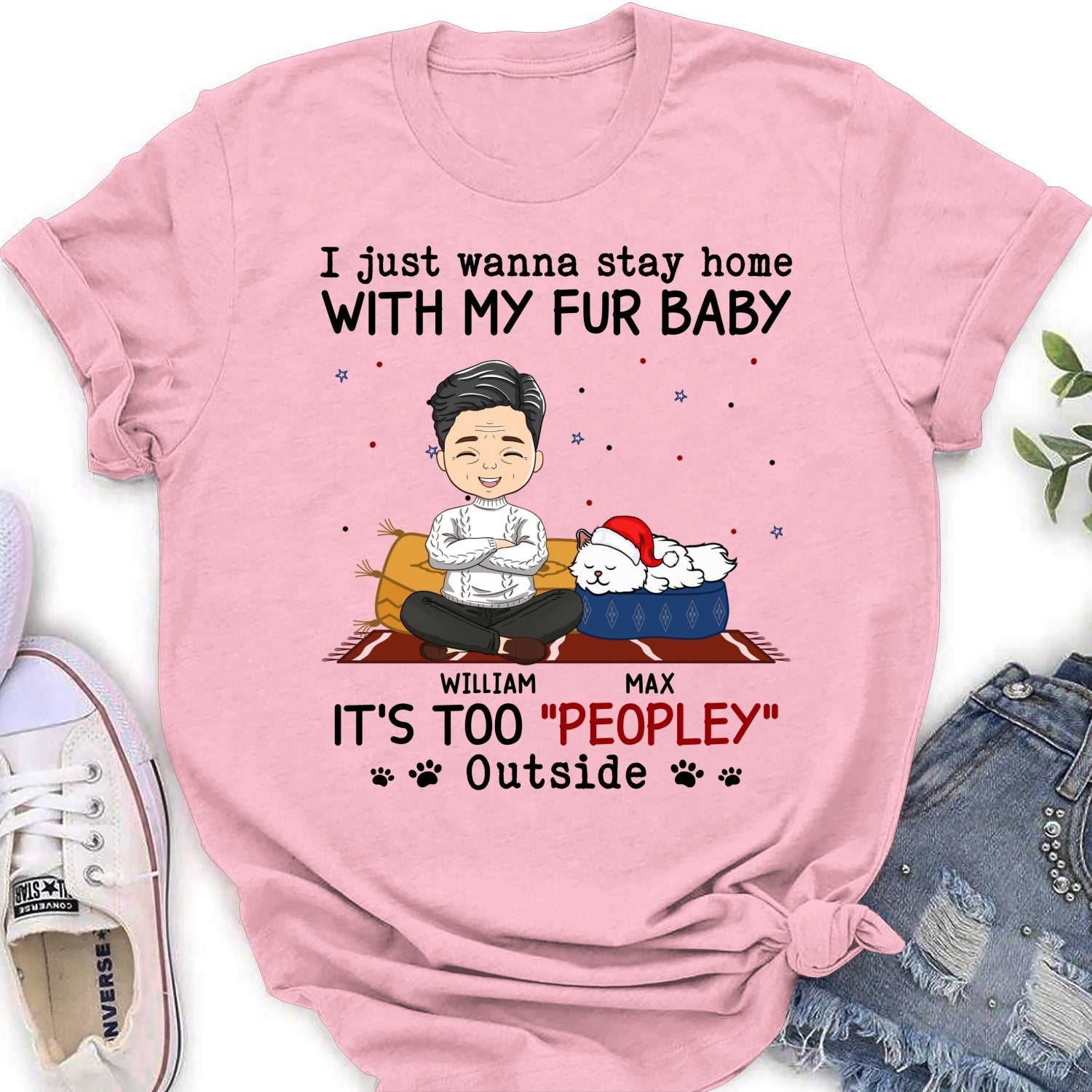 It Is Too Peopley Outside Ver Pet - Personalized Custom Women's T-shirt: Perfect Gift for Pet Lovers