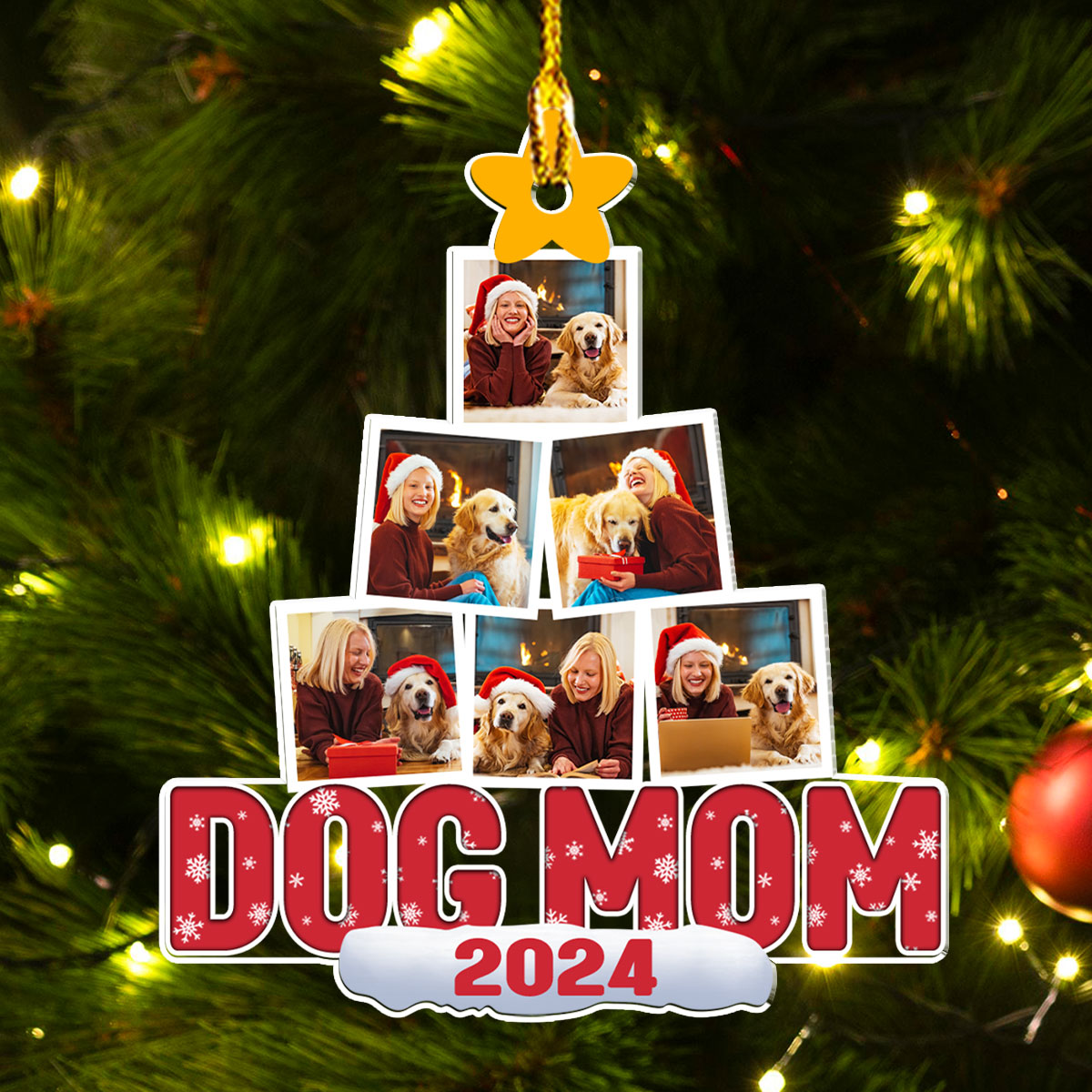 Happy Pawlidays - Customizable Personalized Acrylic Christmas Ornament with 4' Diameter