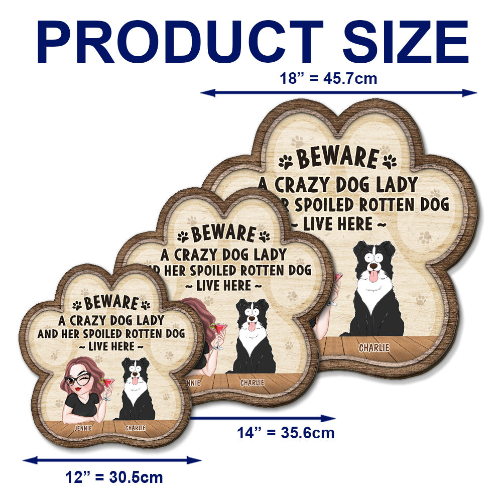 Unique Personalized Custom Wood Sign for Crazy Dog & Dog Lady Lovers