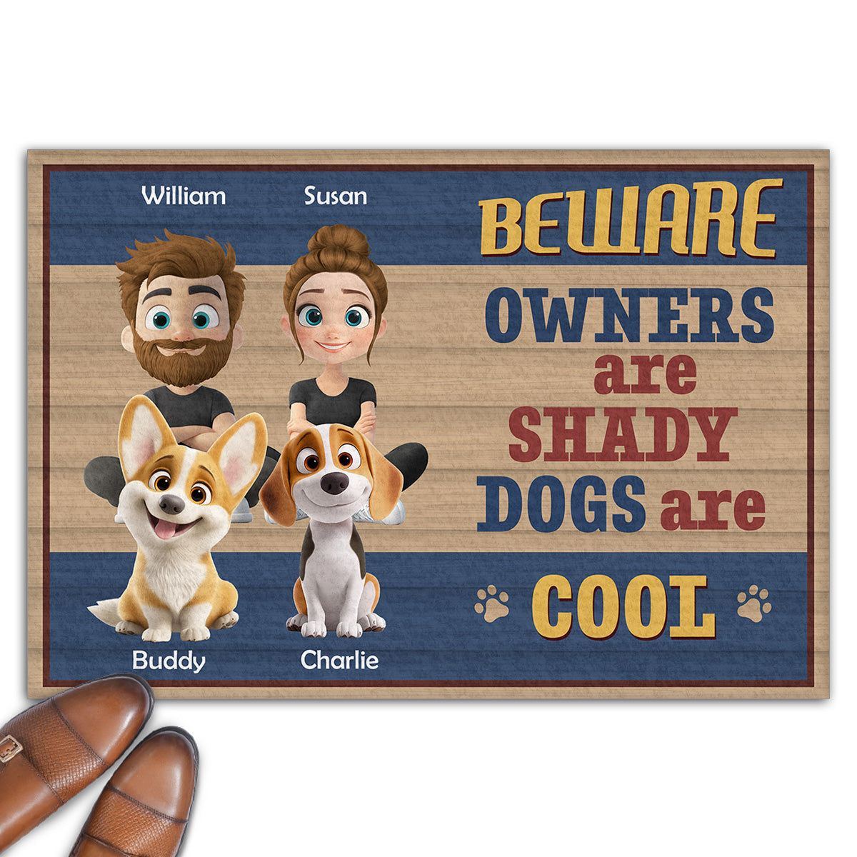 Cool Dogs - Personalized Custom Doormat with Sublimation Printing