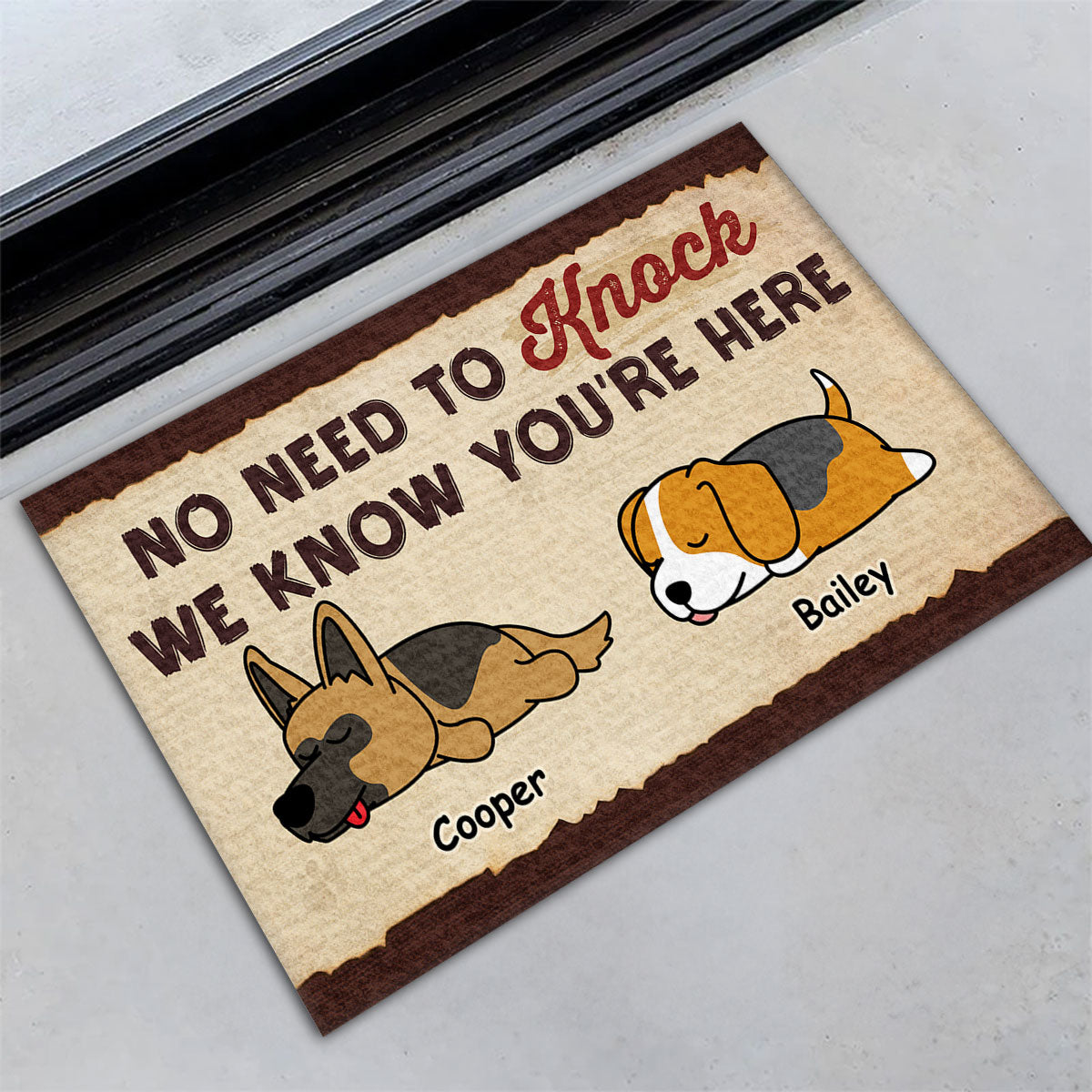 I Know You Are Here - Personalized Custom Pet Lover Doormat with Cat or Dog Picture