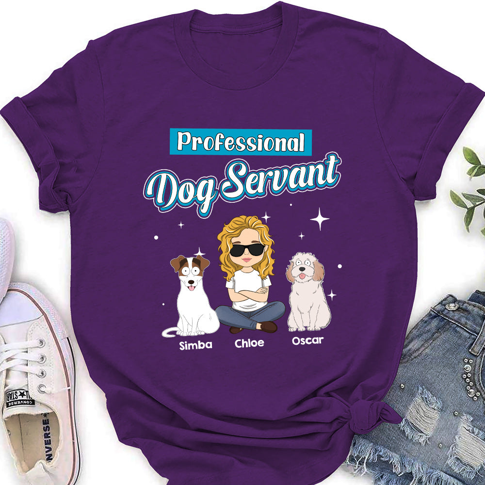 Dog Servant Funny - Customizable Personalized Women's T-shirt for Pet Lovers