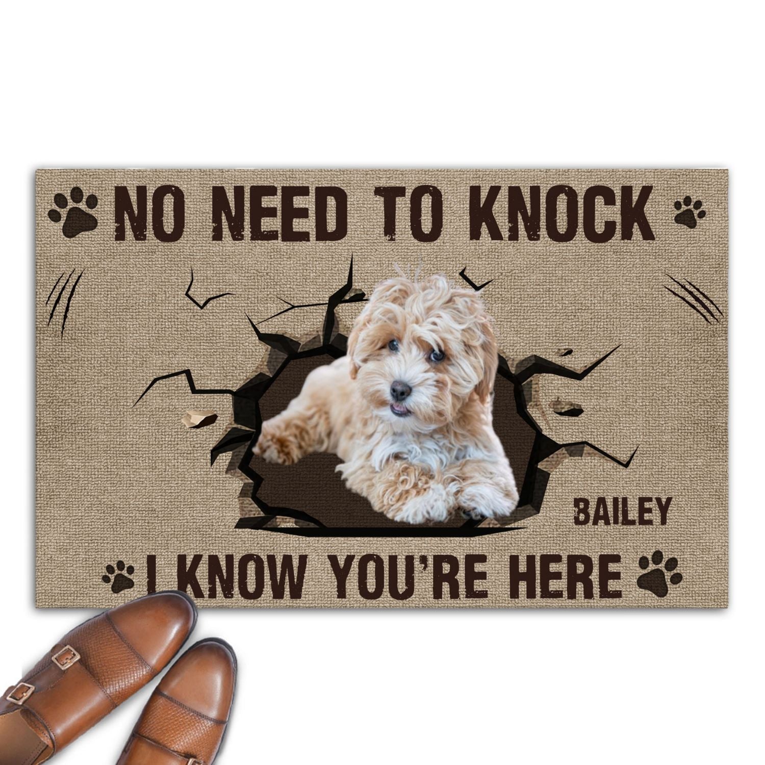 I Know You Are Here - Personalized Custom Pet Doormat with Vibrant Sublimation Printing