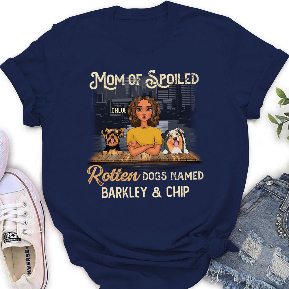 Personalized Custom Women's 'Mom Of Spoiled Dogs' T-shirt - Ideal Gift for Pet Lovers