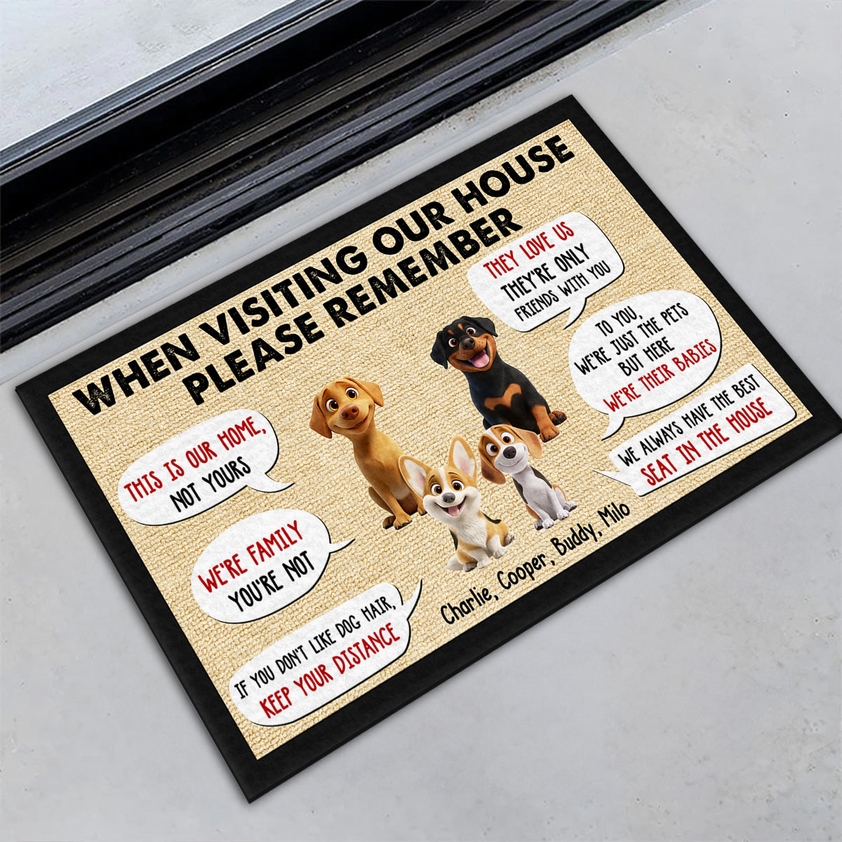 Please Remember Version 2 - Personalized Custom Pet Doormat with Cat or Dog Picture