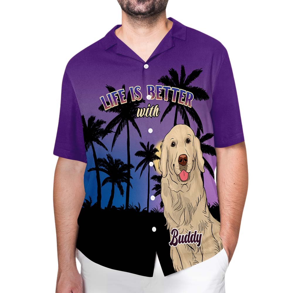 Better With Dog - Exclusive Personalized Custom Hawaiian Shirt for Pet Lovers